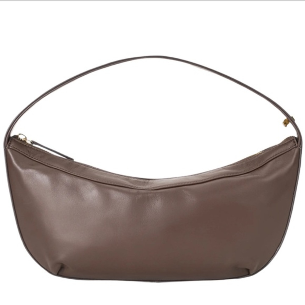 STAUD Demy Zip Leather Shoulder Bag Dark Espresso NWT
